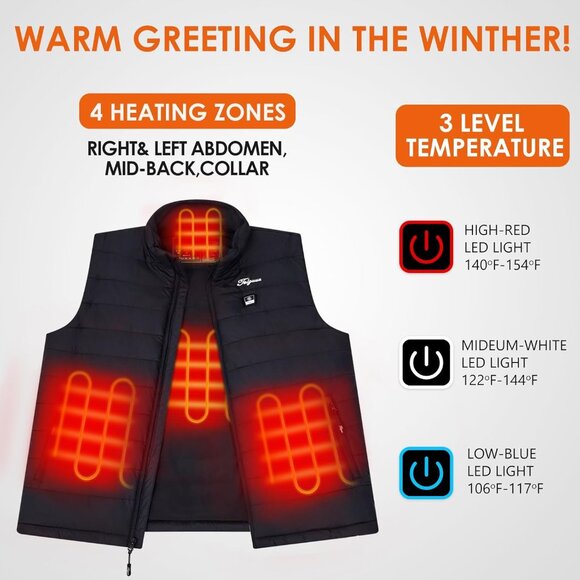 Heated Vest Women Polyester Size Medium Rechargeable Battery Pack - Picture 3 of 6